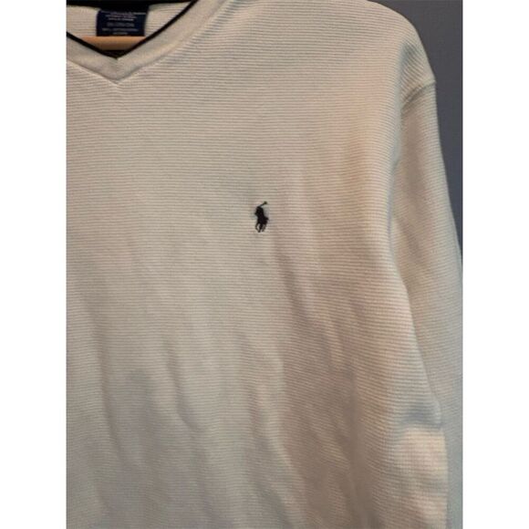 Polo Ralph Lauren Men's 2XL Ivory Pajama Top Long Sleeve V-Neck - Picture 3 of 9